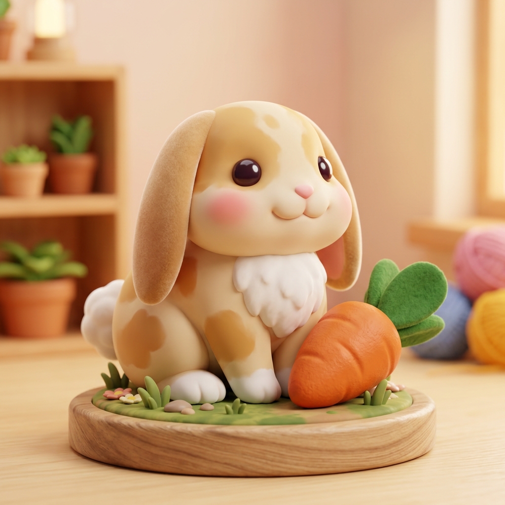 Bramble the Holland Lop Bunny Nano Banana concept art