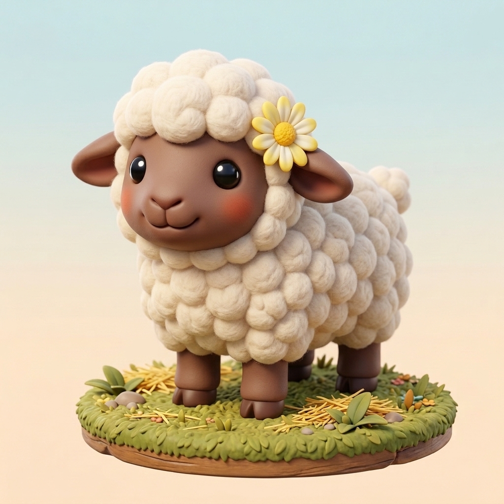 Clover the Babydoll Southdown Lamb Nano Banana concept art
